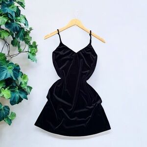 Brandy Melville Black Velvet Mini Dress